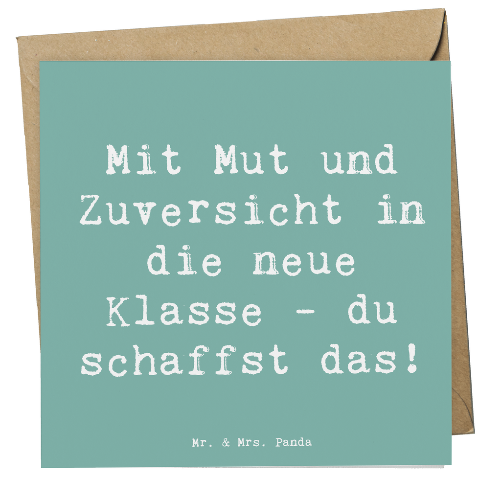 Deluxe Karte Spruch Erster Schultag Mut und Zuversicht Karte, Grußkarte, Klappkarte, Einladungskarte, Glückwunschkarte, Hochzeitskarte, Geburtstagskarte, Hochwertige Grußkarte, Hochwertige Klappkarte