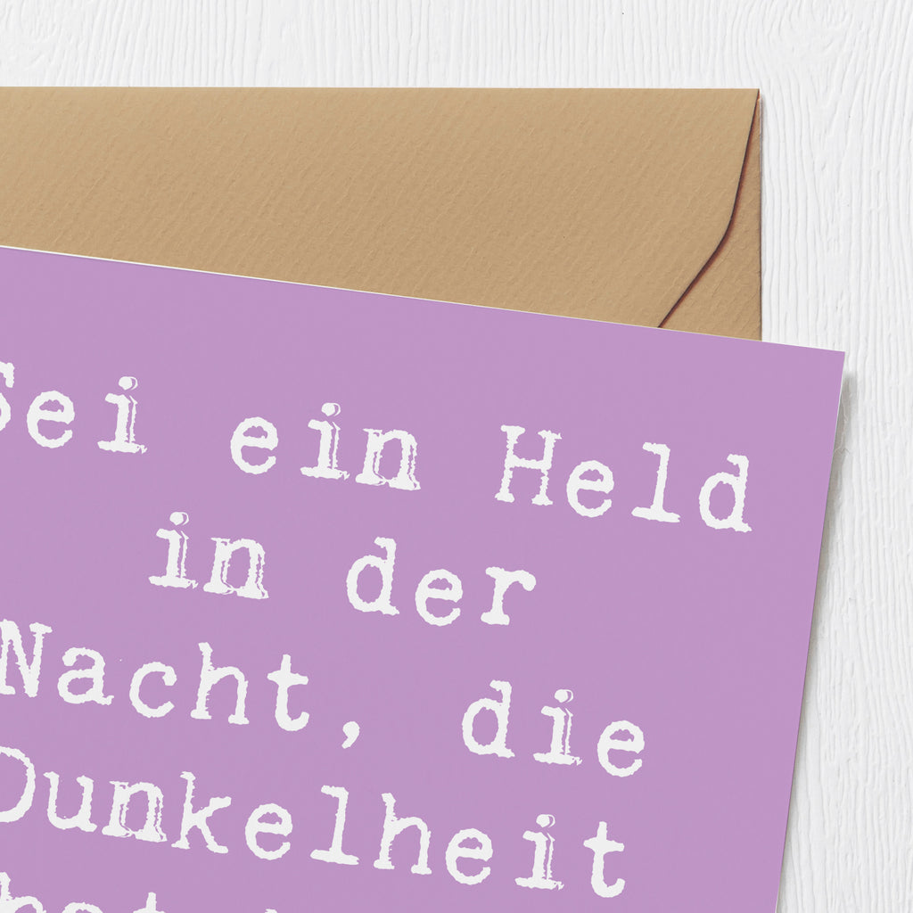 Deluxe Karte Spruch Angst vor Dunkelheit überwinden Karte, Grußkarte, Klappkarte, Einladungskarte, Glückwunschkarte, Hochzeitskarte, Geburtstagskarte, Hochwertige Grußkarte, Hochwertige Klappkarte