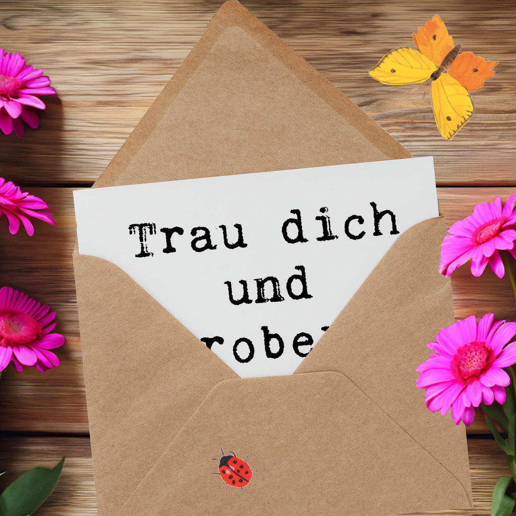 Deluxe Karte Spruch Neue Sportart Mut Karte, Grußkarte, Klappkarte, Einladungskarte, Glückwunschkarte, Hochzeitskarte, Geburtstagskarte, Hochwertige Grußkarte, Hochwertige Klappkarte