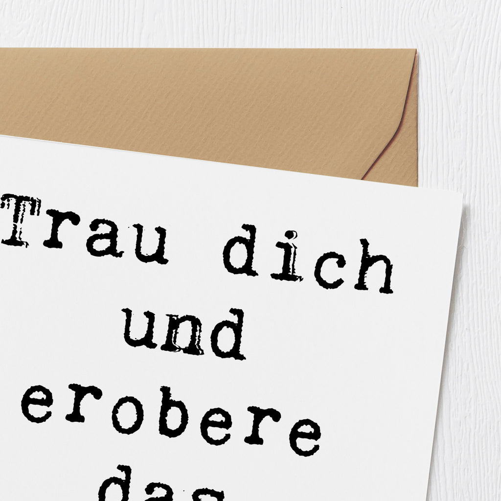 Deluxe Karte Spruch Neue Sportart Mut Karte, Grußkarte, Klappkarte, Einladungskarte, Glückwunschkarte, Hochzeitskarte, Geburtstagskarte, Hochwertige Grußkarte, Hochwertige Klappkarte