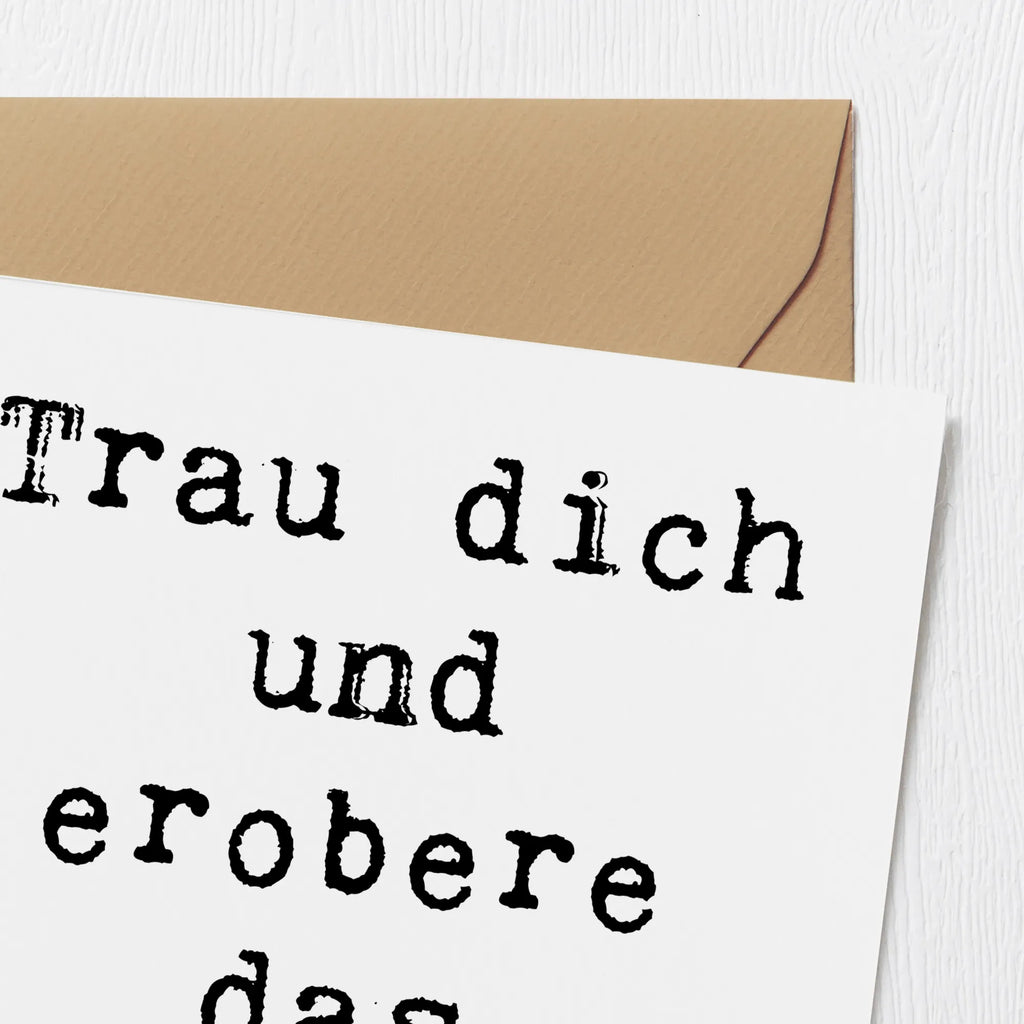 Deluxe Karte Spruch Neue Sportart Mut Karte, Grußkarte, Klappkarte, Einladungskarte, Glückwunschkarte, Hochzeitskarte, Geburtstagskarte, Hochwertige Grußkarte, Hochwertige Klappkarte