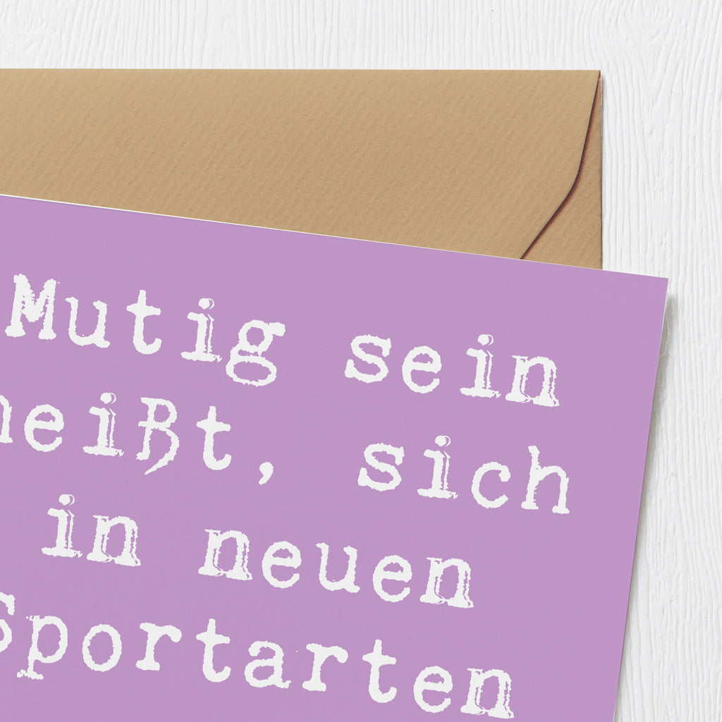 Deluxe Karte Spruch Neue Sportart versuchen Karte, Grußkarte, Klappkarte, Einladungskarte, Glückwunschkarte, Hochzeitskarte, Geburtstagskarte, Hochwertige Grußkarte, Hochwertige Klappkarte