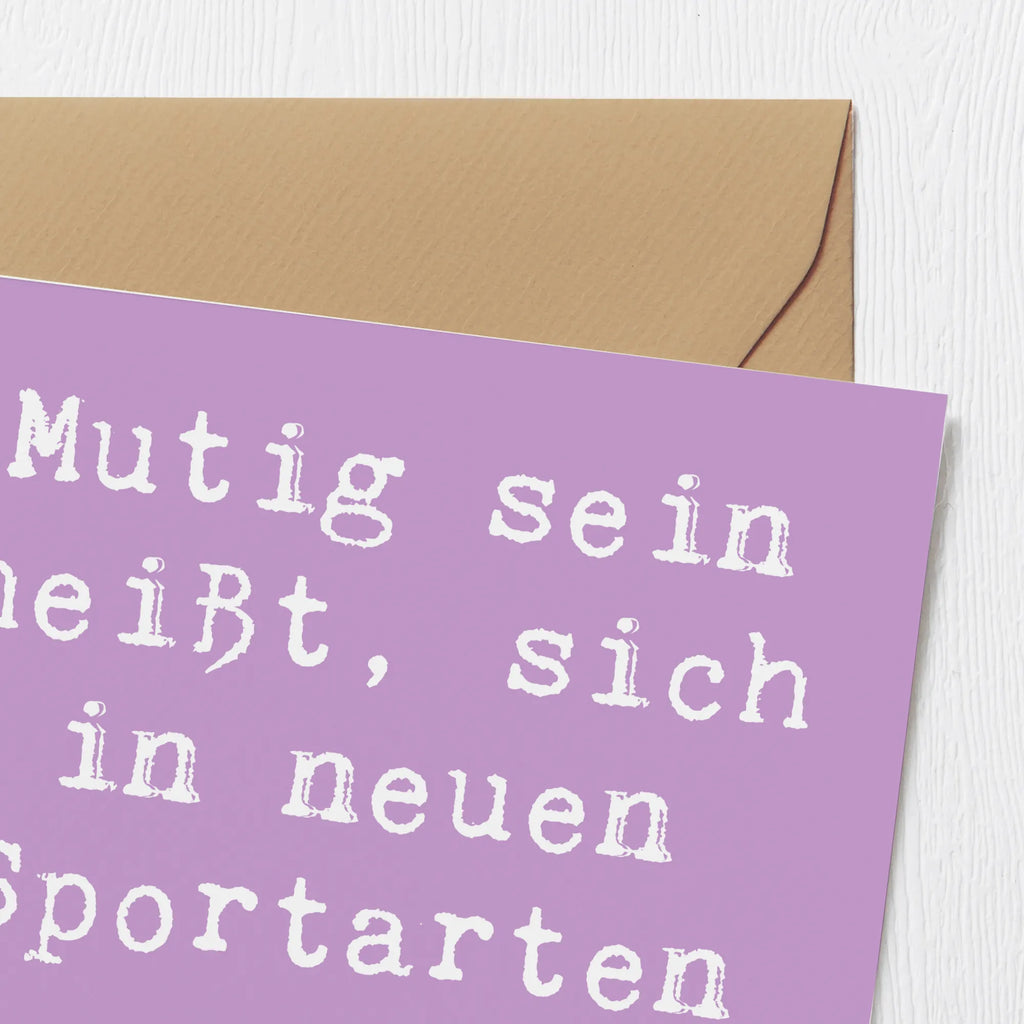 Deluxe Karte Spruch Neue Sportart versuchen Karte, Grußkarte, Klappkarte, Einladungskarte, Glückwunschkarte, Hochzeitskarte, Geburtstagskarte, Hochwertige Grußkarte, Hochwertige Klappkarte