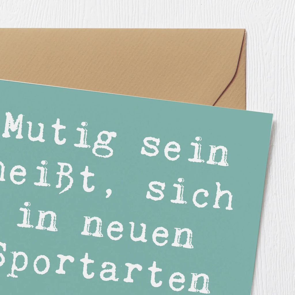 Deluxe Karte Spruch Neue Sportart versuchen Karte, Grußkarte, Klappkarte, Einladungskarte, Glückwunschkarte, Hochzeitskarte, Geburtstagskarte, Hochwertige Grußkarte, Hochwertige Klappkarte