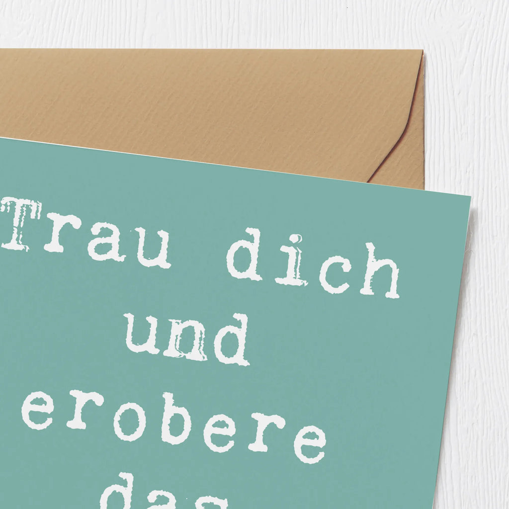 Deluxe Karte Spruch Neue Sportart Mut Karte, Grußkarte, Klappkarte, Einladungskarte, Glückwunschkarte, Hochzeitskarte, Geburtstagskarte, Hochwertige Grußkarte, Hochwertige Klappkarte