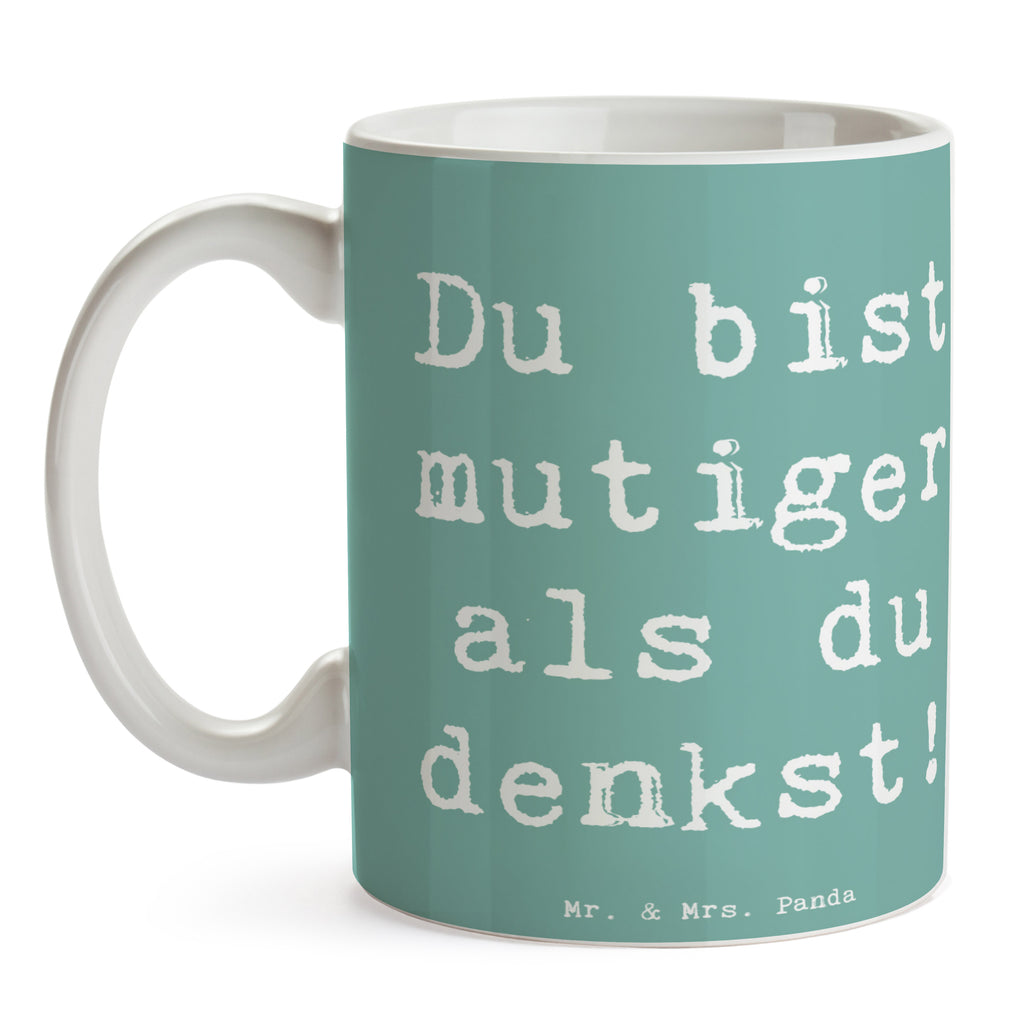 Tasse Spruch Alleine schlafen lernen Mutiger als gedacht Tasse, Kaffeetasse, Teetasse, Becher, Kaffeebecher, Teebecher, Keramiktasse, Porzellantasse, Büro Tasse, Geschenk Tasse, Tasse Sprüche, Tasse Motive, Kaffeetassen, Tasse bedrucken, Designer Tasse, Cappuccino Tassen, Schöne Teetassen