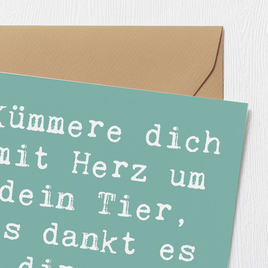 Deluxe Karte Spruch Haustiere pflegen Karte, Grußkarte, Klappkarte, Einladungskarte, Glückwunschkarte, Hochzeitskarte, Geburtstagskarte, Hochwertige Grußkarte, Hochwertige Klappkarte