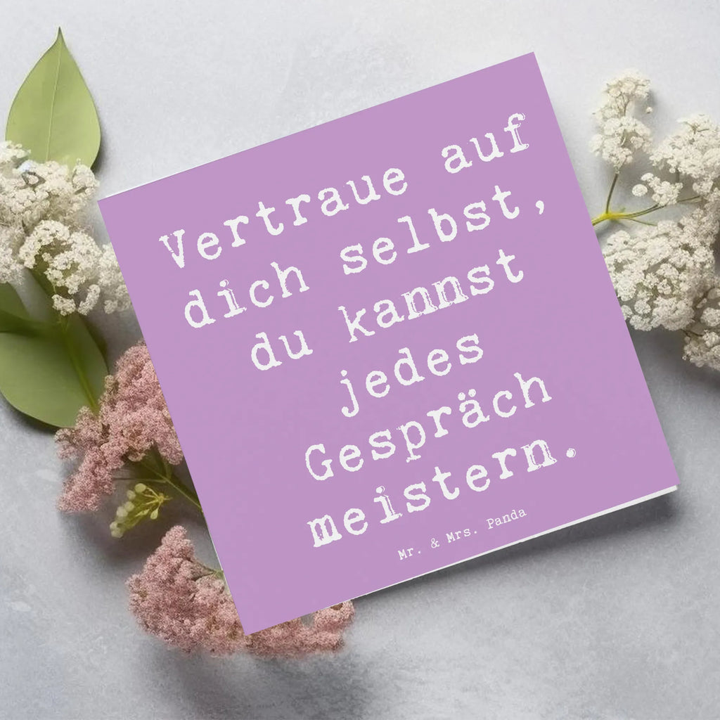 Deluxe Karte Spruch Ein schwieriges Gespräch führen Karte, Grußkarte, Klappkarte, Einladungskarte, Glückwunschkarte, Hochzeitskarte, Geburtstagskarte, Hochwertige Grußkarte, Hochwertige Klappkarte