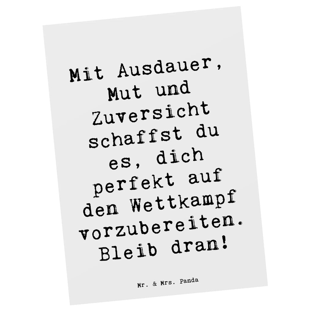 Postkarte Spruch Wettkampfvorbereitung meistern Postkarte, Karte, Geschenkkarte, Grußkarte, Einladung, Ansichtskarte, Geburtstagskarte, Einladungskarte, Dankeskarte, Ansichtskarten, Einladung Geburtstag, Einladungskarten Geburtstag