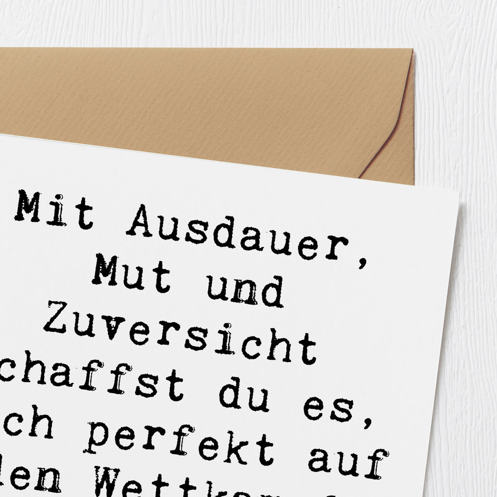 Deluxe Karte Spruch Wettkampfvorbereitung meistern Karte, Grußkarte, Klappkarte, Einladungskarte, Glückwunschkarte, Hochzeitskarte, Geburtstagskarte, Hochwertige Grußkarte, Hochwertige Klappkarte