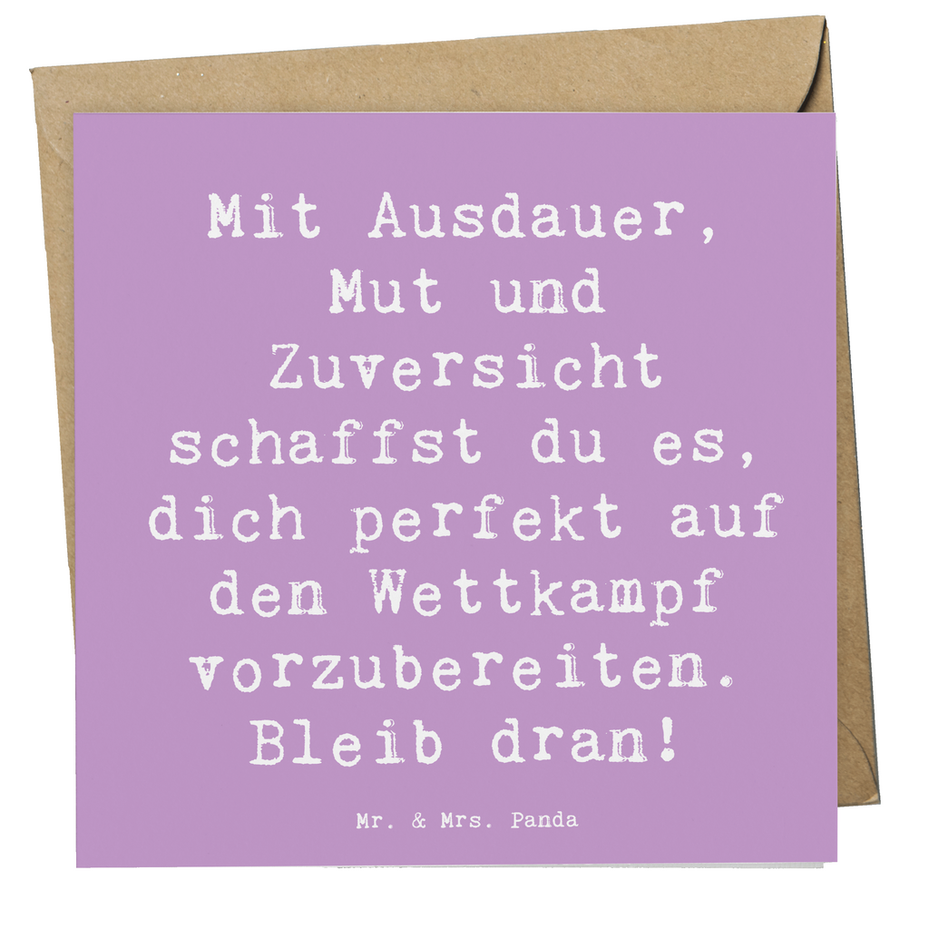 Deluxe Karte Spruch Wettkampfvorbereitung meistern Karte, Grußkarte, Klappkarte, Einladungskarte, Glückwunschkarte, Hochzeitskarte, Geburtstagskarte, Hochwertige Grußkarte, Hochwertige Klappkarte