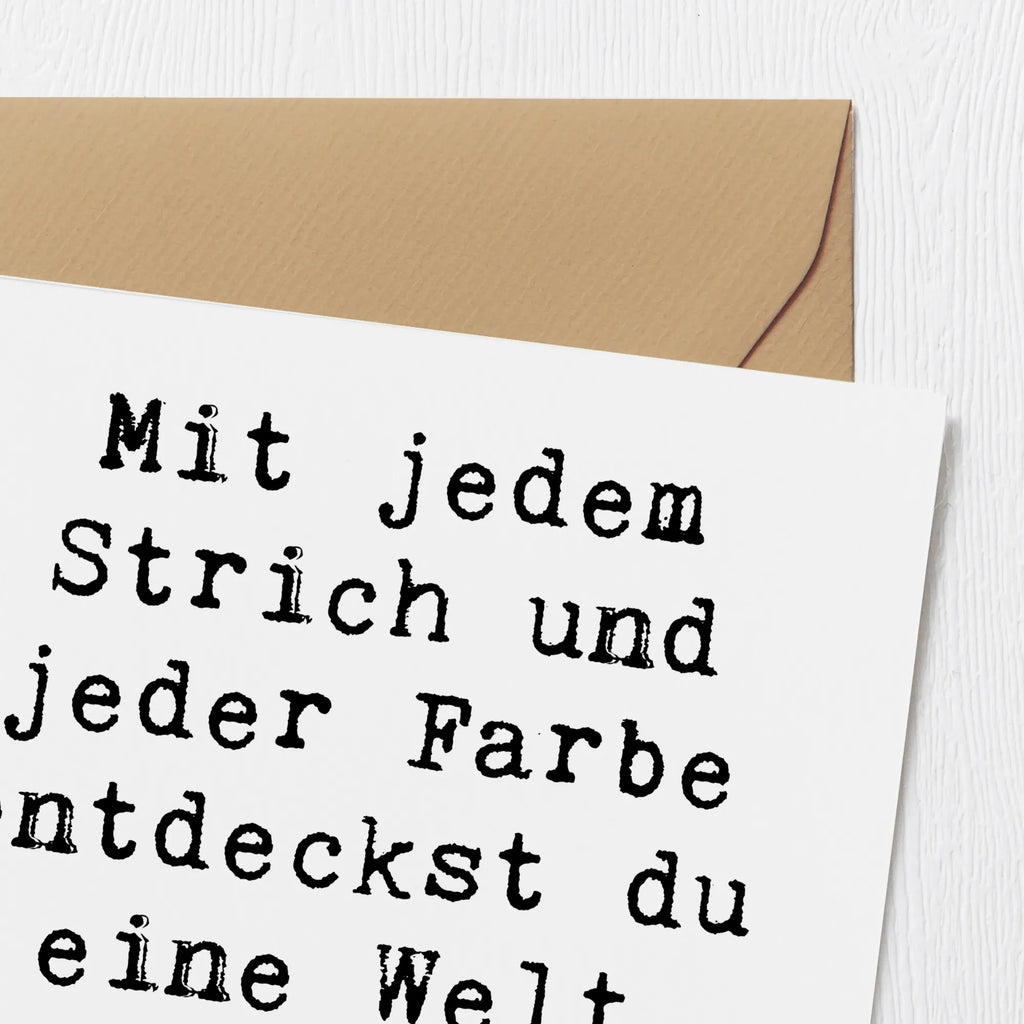 Deluxe Karte Spruch Die Freude an der Kreativität entdecken Karte, Grußkarte, Klappkarte, Einladungskarte, Glückwunschkarte, Hochzeitskarte, Geburtstagskarte, Hochwertige Grußkarte, Hochwertige Klappkarte