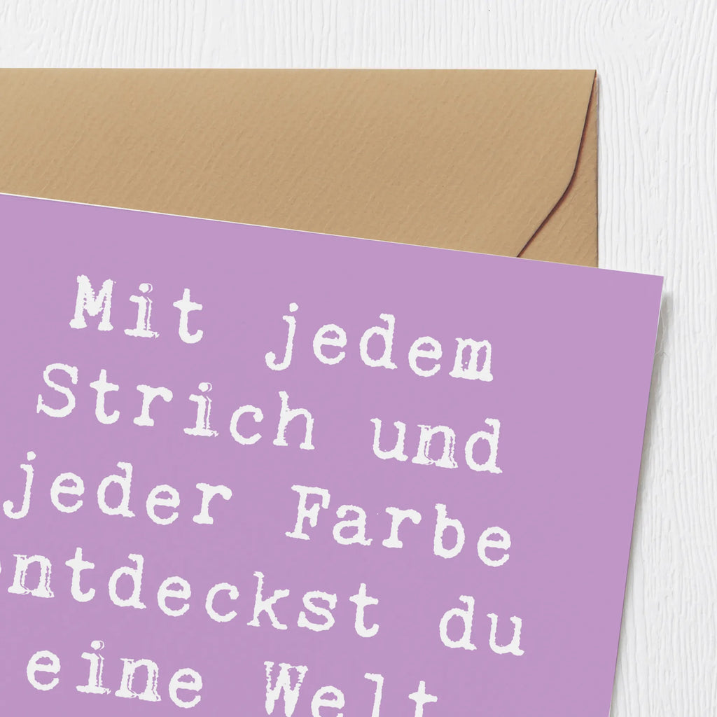 Deluxe Karte Spruch Die Freude an der Kreativität entdecken Karte, Grußkarte, Klappkarte, Einladungskarte, Glückwunschkarte, Hochzeitskarte, Geburtstagskarte, Hochwertige Grußkarte, Hochwertige Klappkarte