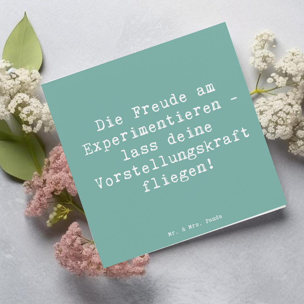 Deluxe Karte Spruch Die Freude am Experimentieren Karte, Grußkarte, Klappkarte, Einladungskarte, Glückwunschkarte, Hochzeitskarte, Geburtstagskarte, Hochwertige Grußkarte, Hochwertige Klappkarte