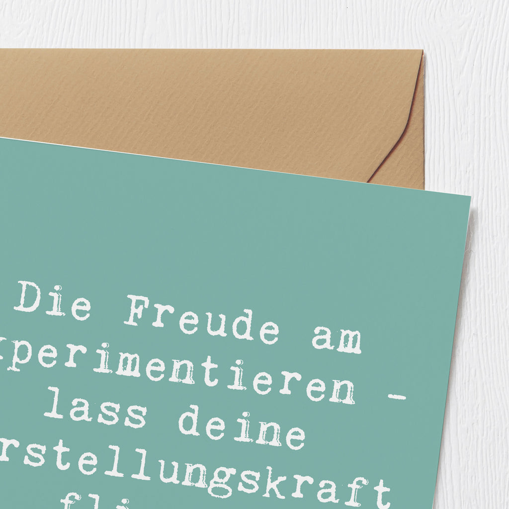 Deluxe Karte Spruch Die Freude am Experimentieren Karte, Grußkarte, Klappkarte, Einladungskarte, Glückwunschkarte, Hochzeitskarte, Geburtstagskarte, Hochwertige Grußkarte, Hochwertige Klappkarte