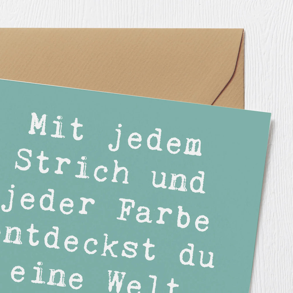 Deluxe Karte Spruch Die Freude an der Kreativität entdecken Karte, Grußkarte, Klappkarte, Einladungskarte, Glückwunschkarte, Hochzeitskarte, Geburtstagskarte, Hochwertige Grußkarte, Hochwertige Klappkarte