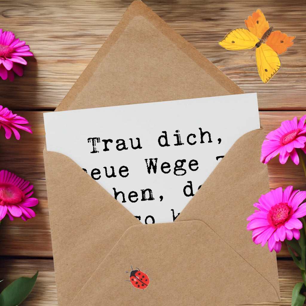 Deluxe Karte Spruch Unbekannte Orte erkunden Karte, Grußkarte, Klappkarte, Einladungskarte, Glückwunschkarte, Hochzeitskarte, Geburtstagskarte, Hochwertige Grußkarte, Hochwertige Klappkarte