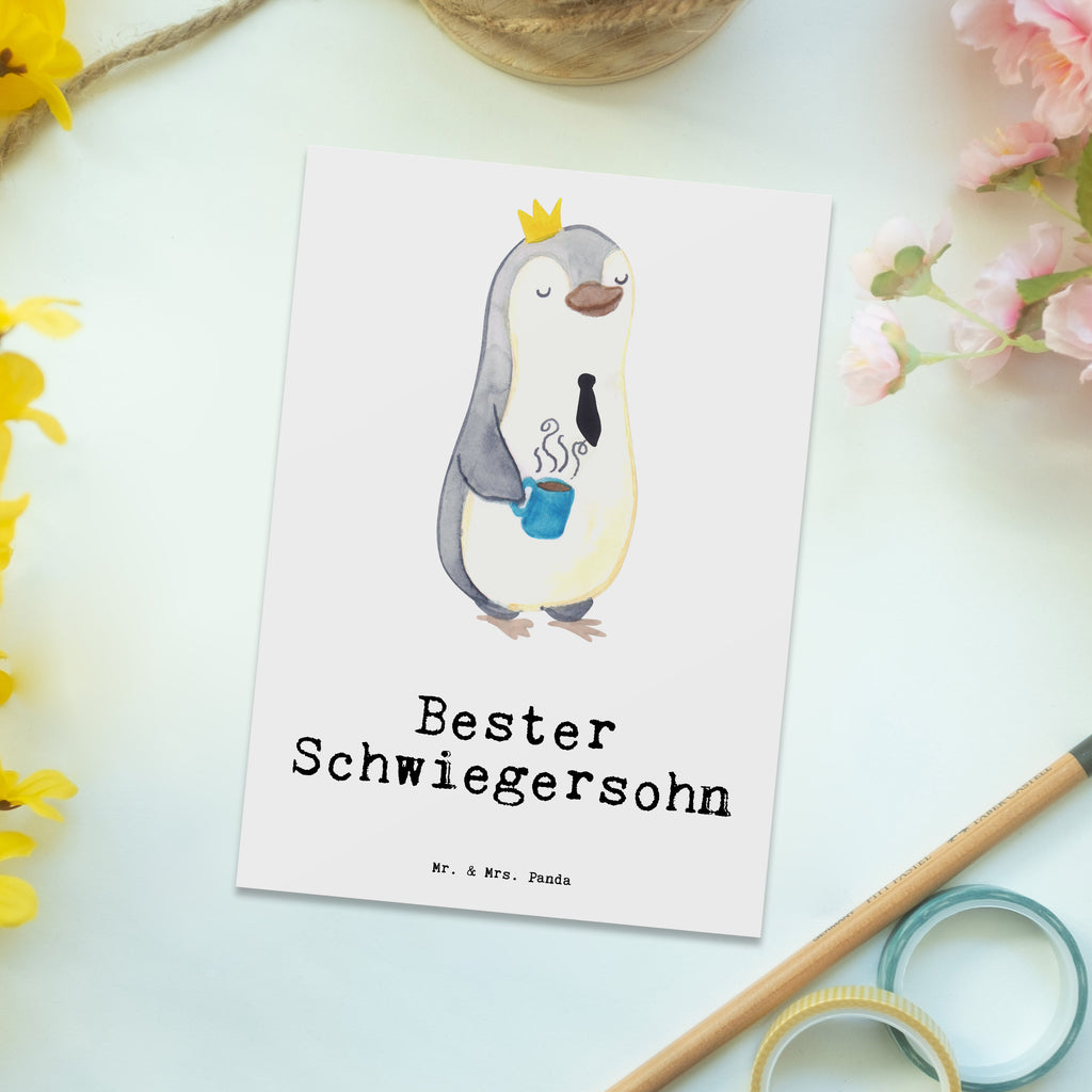 Postkarte Pinguin Bester Schwiegersohn Postkarte, Karte, Geschenkkarte, Grußkarte, Einladung, Ansichtskarte, Geburtstagskarte, Einladungskarte, Dankeskarte, Ansichtskarten, Einladung Geburtstag, Einladungskarten Geburtstag, für, Dankeschön, Geschenk, Schenken, Geburtstag, Geburtstagsgeschenk, Geschenkidee, Danke, Bedanken, Mitbringsel, Freude machen, Geschenktipp, Schwiegersohn, Tochter, Ehefrau des Sohns, Frau, angeheiratet, Hochzeit, Heirat