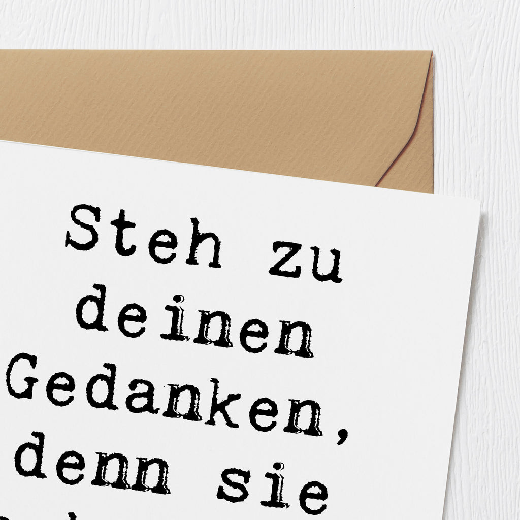 Deluxe Karte Spruch Mutig zu seinen Meinungen stehen Karte, Grußkarte, Klappkarte, Einladungskarte, Glückwunschkarte, Hochzeitskarte, Geburtstagskarte, Hochwertige Grußkarte, Hochwertige Klappkarte