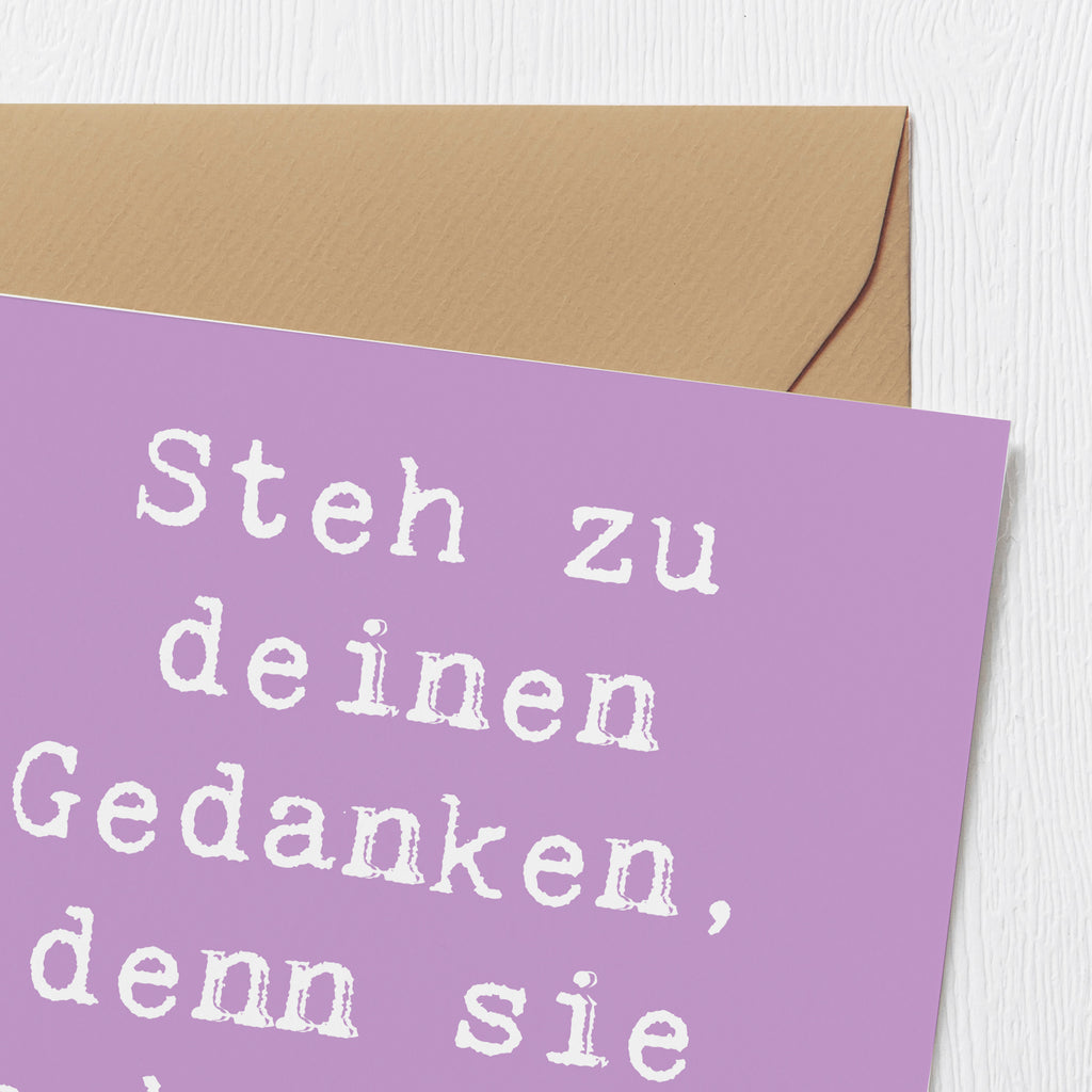 Deluxe Karte Spruch Mutig zu seinen Meinungen stehen Karte, Grußkarte, Klappkarte, Einladungskarte, Glückwunschkarte, Hochzeitskarte, Geburtstagskarte, Hochwertige Grußkarte, Hochwertige Klappkarte