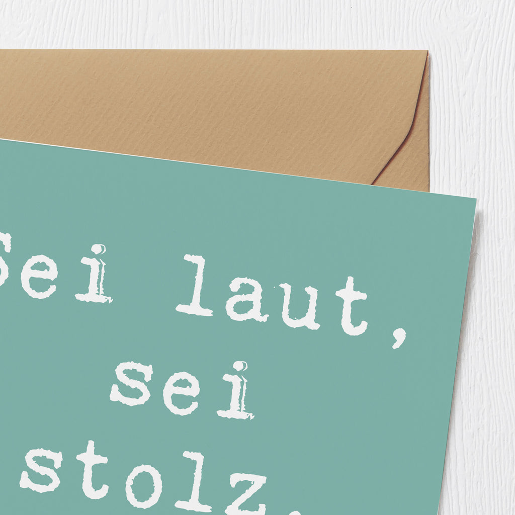 Deluxe Karte Spruch Sei du Mutig Karte, Grußkarte, Klappkarte, Einladungskarte, Glückwunschkarte, Hochzeitskarte, Geburtstagskarte, Hochwertige Grußkarte, Hochwertige Klappkarte