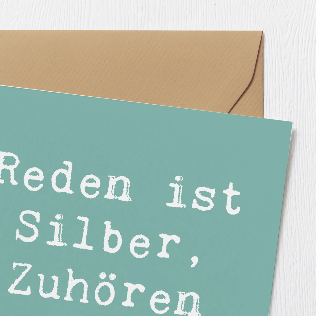 Deluxe Karte Spruch Konflikte friedlich lösen Karte, Grußkarte, Klappkarte, Einladungskarte, Glückwunschkarte, Hochzeitskarte, Geburtstagskarte, Hochwertige Grußkarte, Hochwertige Klappkarte