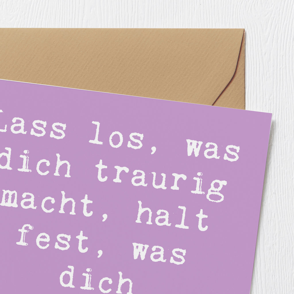 Deluxe Karte Spruch Verluste betrauern und loslassen Karte, Grußkarte, Klappkarte, Einladungskarte, Glückwunschkarte, Hochzeitskarte, Geburtstagskarte, Hochwertige Grußkarte, Hochwertige Klappkarte