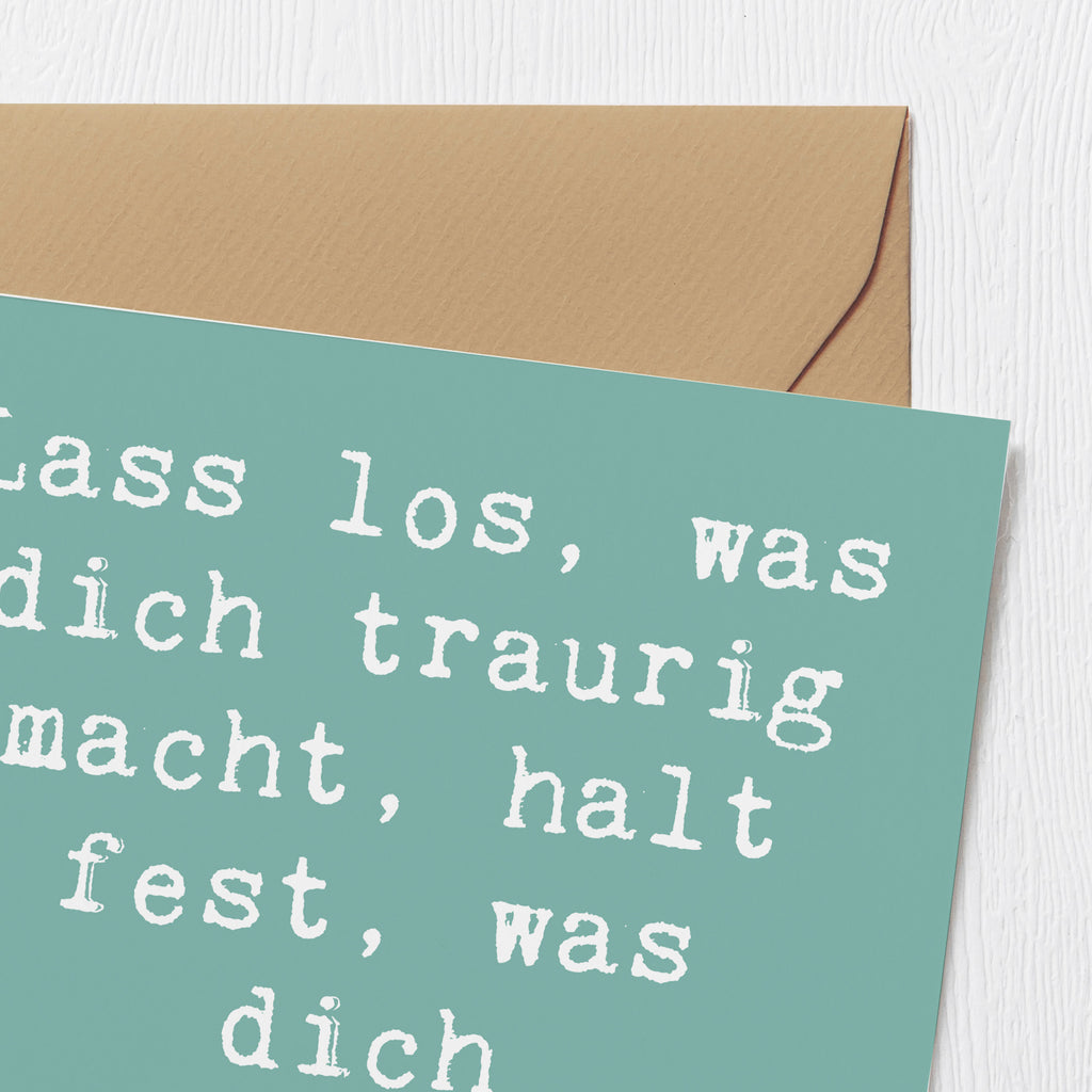 Deluxe Karte Spruch Verluste betrauern und loslassen Karte, Grußkarte, Klappkarte, Einladungskarte, Glückwunschkarte, Hochzeitskarte, Geburtstagskarte, Hochwertige Grußkarte, Hochwertige Klappkarte