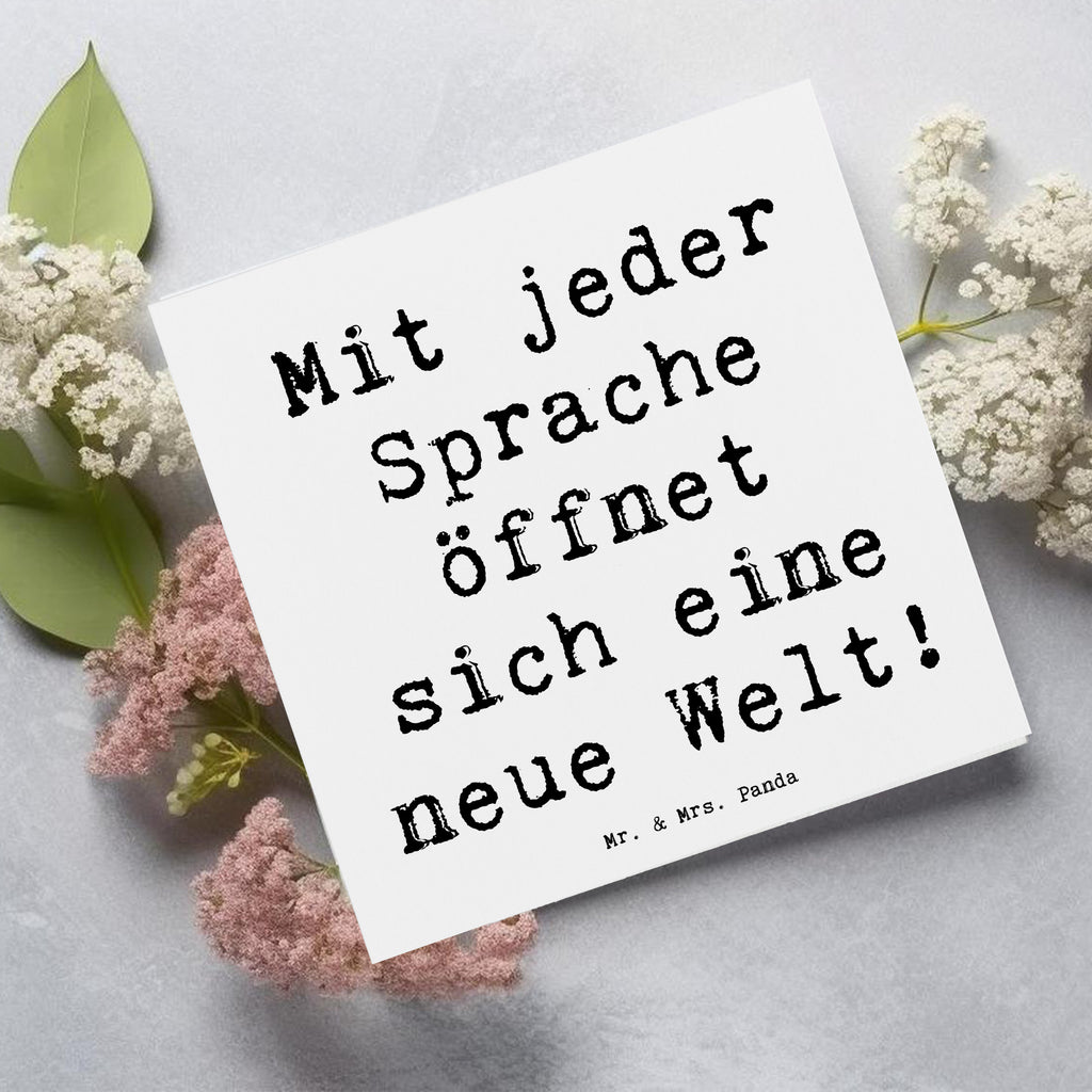 Deluxe Karte Spruch Sprachen lernen Karte, Grußkarte, Klappkarte, Einladungskarte, Glückwunschkarte, Hochzeitskarte, Geburtstagskarte, Hochwertige Grußkarte, Hochwertige Klappkarte