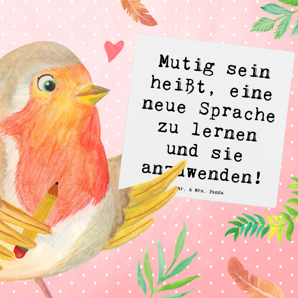 Deluxe Karte Spruch Sprachen Lernen und Anwenden Karte, Grußkarte, Klappkarte, Einladungskarte, Glückwunschkarte, Hochzeitskarte, Geburtstagskarte, Hochwertige Grußkarte, Hochwertige Klappkarte