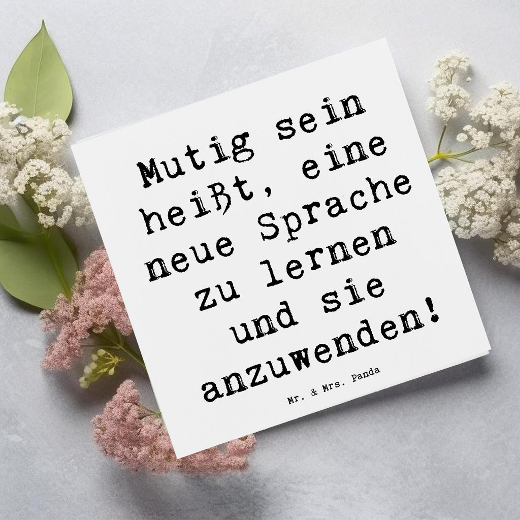 Deluxe Karte Spruch Sprachen Lernen und Anwenden Karte, Grußkarte, Klappkarte, Einladungskarte, Glückwunschkarte, Hochzeitskarte, Geburtstagskarte, Hochwertige Grußkarte, Hochwertige Klappkarte