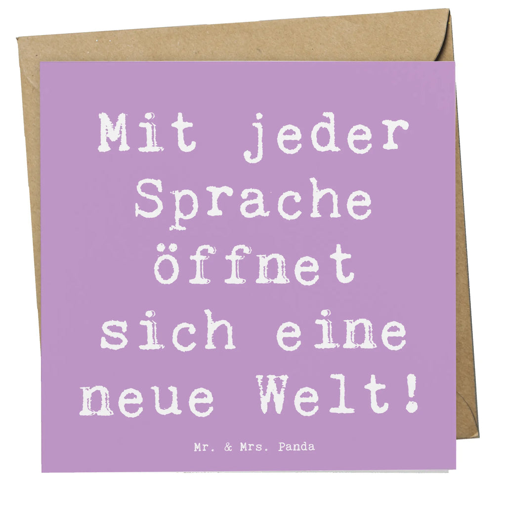 Deluxe Karte Spruch Sprachen lernen Karte, Grußkarte, Klappkarte, Einladungskarte, Glückwunschkarte, Hochzeitskarte, Geburtstagskarte, Hochwertige Grußkarte, Hochwertige Klappkarte