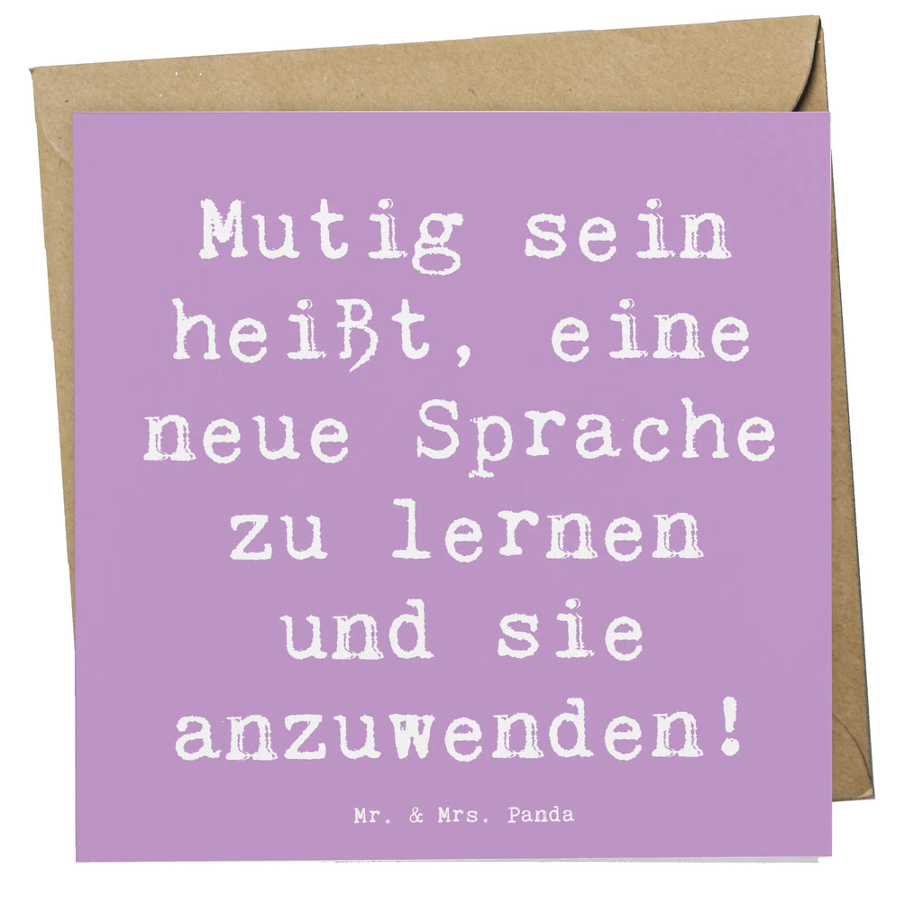 Deluxe Karte Spruch Sprachen Lernen und Anwenden Karte, Grußkarte, Klappkarte, Einladungskarte, Glückwunschkarte, Hochzeitskarte, Geburtstagskarte, Hochwertige Grußkarte, Hochwertige Klappkarte