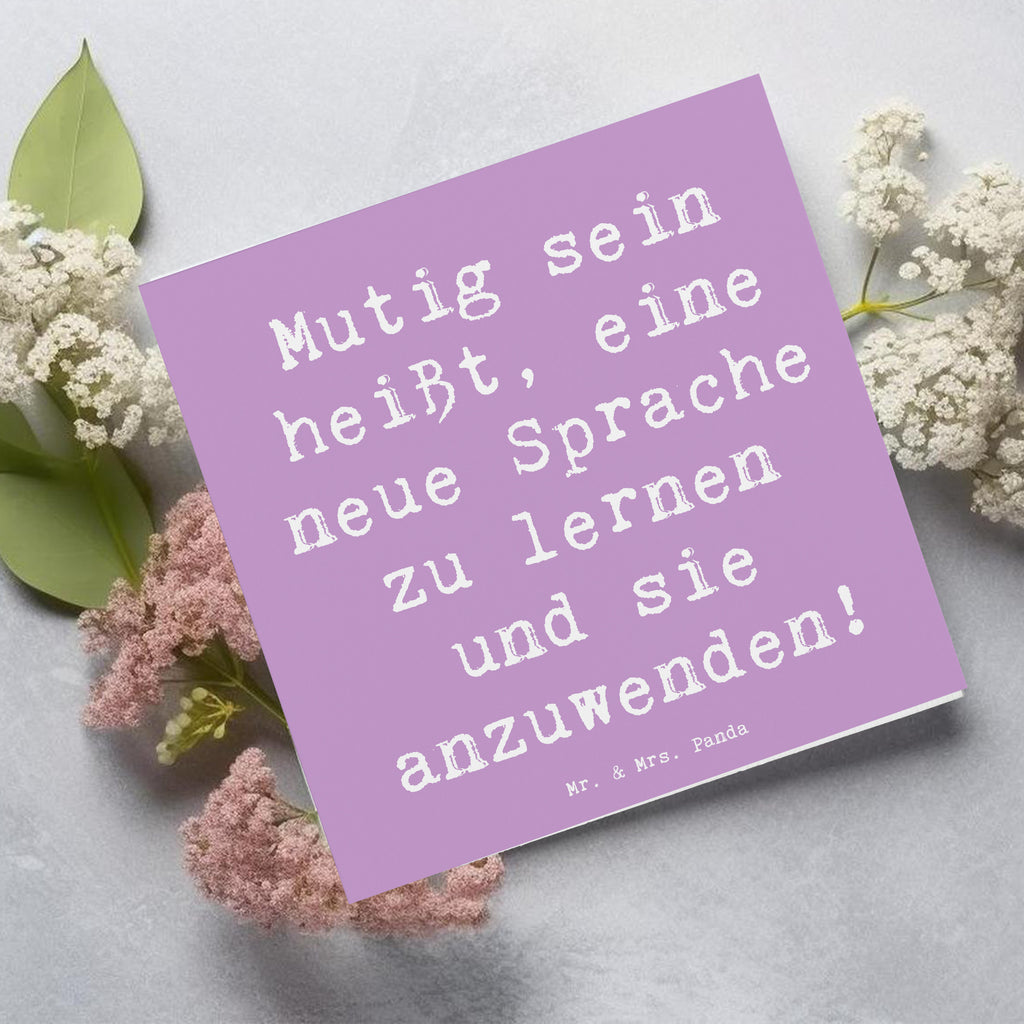 Deluxe Karte Spruch Sprachen Lernen und Anwenden Karte, Grußkarte, Klappkarte, Einladungskarte, Glückwunschkarte, Hochzeitskarte, Geburtstagskarte, Hochwertige Grußkarte, Hochwertige Klappkarte