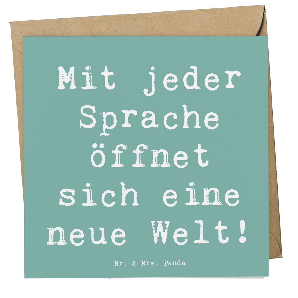 Deluxe Karte Spruch Sprachen lernen Karte, Grußkarte, Klappkarte, Einladungskarte, Glückwunschkarte, Hochzeitskarte, Geburtstagskarte, Hochwertige Grußkarte, Hochwertige Klappkarte