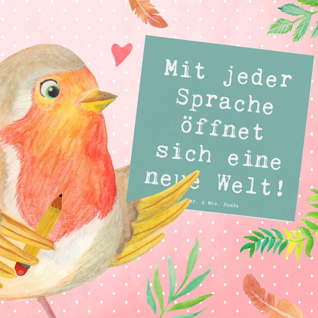 Deluxe Karte Spruch Sprachen lernen Karte, Grußkarte, Klappkarte, Einladungskarte, Glückwunschkarte, Hochzeitskarte, Geburtstagskarte, Hochwertige Grußkarte, Hochwertige Klappkarte