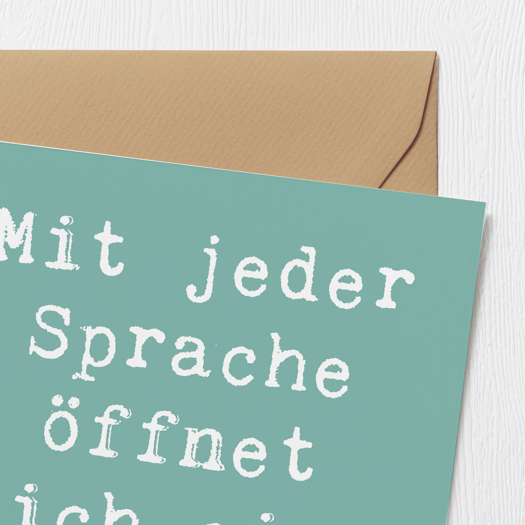 Deluxe Karte Spruch Sprachen lernen Karte, Grußkarte, Klappkarte, Einladungskarte, Glückwunschkarte, Hochzeitskarte, Geburtstagskarte, Hochwertige Grußkarte, Hochwertige Klappkarte