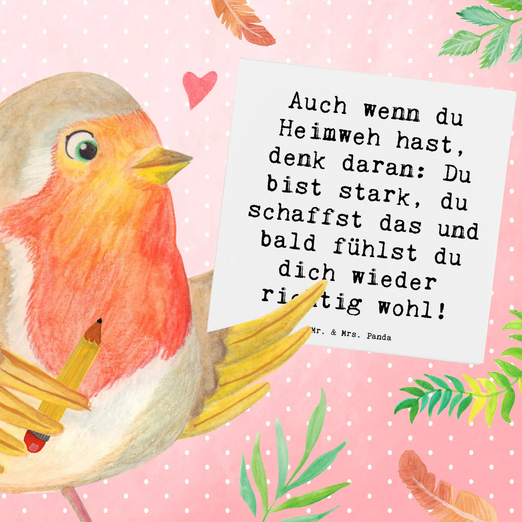 Deluxe Karte Spruch Heimweh überwinden Karte, Grußkarte, Klappkarte, Einladungskarte, Glückwunschkarte, Hochzeitskarte, Geburtstagskarte, Hochwertige Grußkarte, Hochwertige Klappkarte