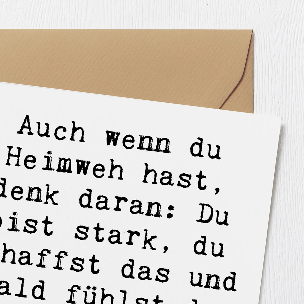 Deluxe Karte Spruch Heimweh überwinden Karte, Grußkarte, Klappkarte, Einladungskarte, Glückwunschkarte, Hochzeitskarte, Geburtstagskarte, Hochwertige Grußkarte, Hochwertige Klappkarte