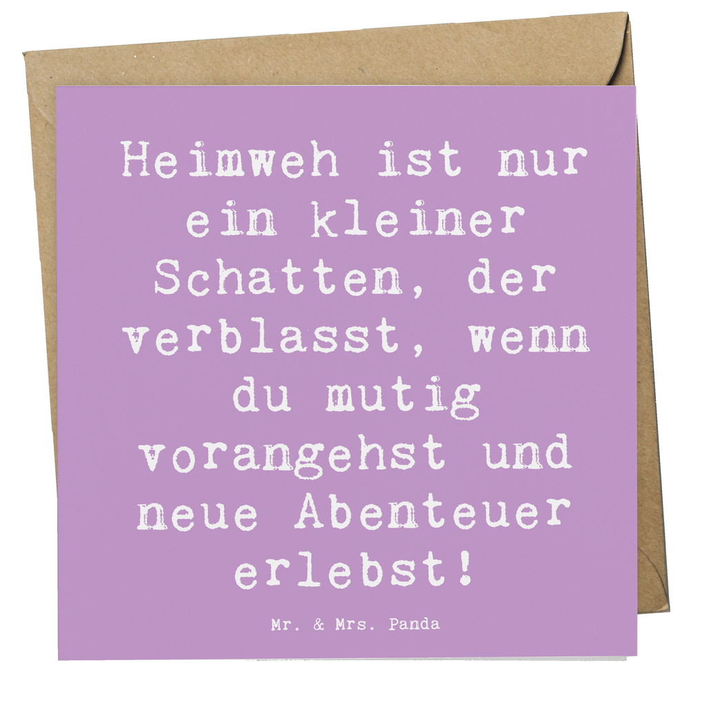 Deluxe Karte Spruch Heimweh überwinden Abenteuer erleben Karte, Grußkarte, Klappkarte, Einladungskarte, Glückwunschkarte, Hochzeitskarte, Geburtstagskarte, Hochwertige Grußkarte, Hochwertige Klappkarte