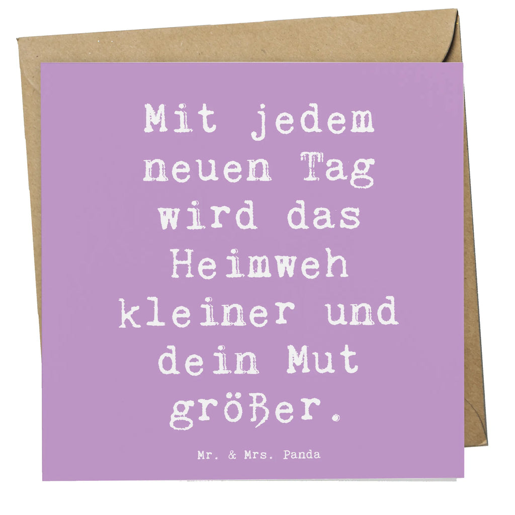 Deluxe Karte Spruch Heimweh überwinden Mut Karte, Grußkarte, Klappkarte, Einladungskarte, Glückwunschkarte, Hochzeitskarte, Geburtstagskarte, Hochwertige Grußkarte, Hochwertige Klappkarte