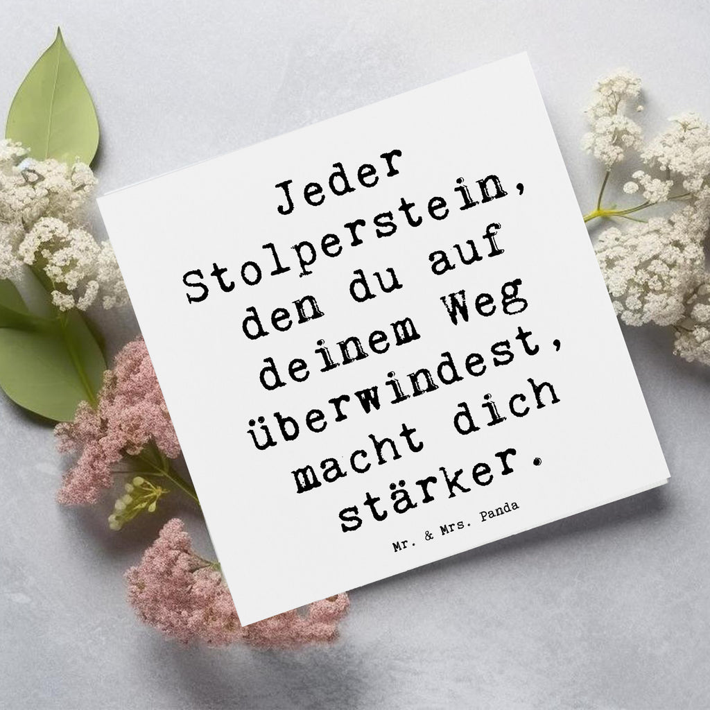 Deluxe Karte Spruch Stolpersteine im Alltag meistern Karte, Grußkarte, Klappkarte, Einladungskarte, Glückwunschkarte, Hochzeitskarte, Geburtstagskarte, Hochwertige Grußkarte, Hochwertige Klappkarte