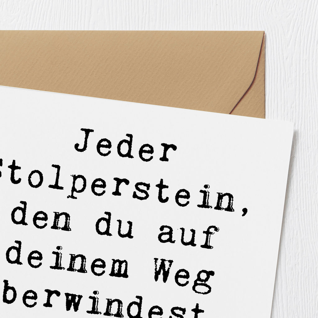 Deluxe Karte Spruch Stolpersteine im Alltag meistern Karte, Grußkarte, Klappkarte, Einladungskarte, Glückwunschkarte, Hochzeitskarte, Geburtstagskarte, Hochwertige Grußkarte, Hochwertige Klappkarte