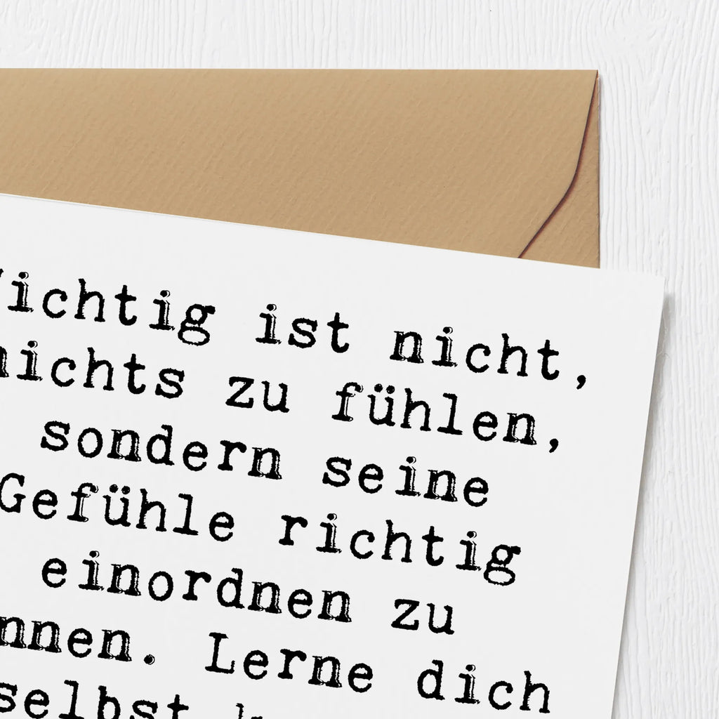 Deluxe Karte Spruch Emotionen ausdrücken Weisheit Karte, Grußkarte, Klappkarte, Einladungskarte, Glückwunschkarte, Hochzeitskarte, Geburtstagskarte, Hochwertige Grußkarte, Hochwertige Klappkarte