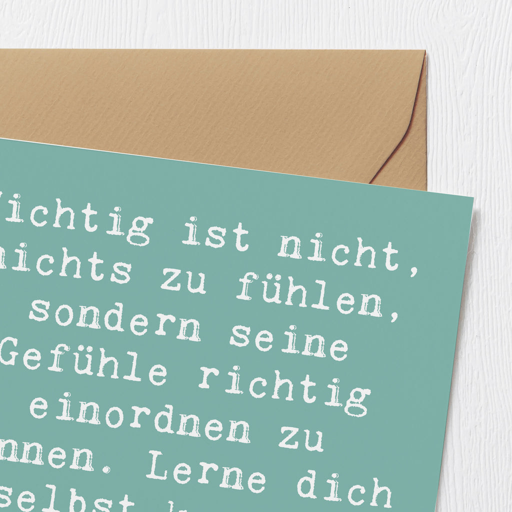 Deluxe Karte Spruch Emotionen ausdrücken Weisheit Karte, Grußkarte, Klappkarte, Einladungskarte, Glückwunschkarte, Hochzeitskarte, Geburtstagskarte, Hochwertige Grußkarte, Hochwertige Klappkarte