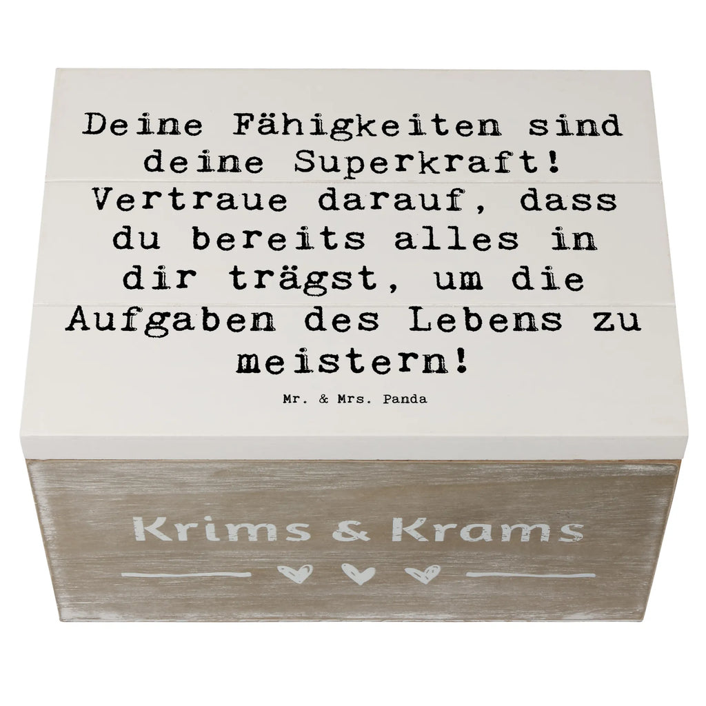 Holzkiste Spruch Vertrauen in Fähigkeiten Holzkiste, Kiste, Schatzkiste, Truhe, Schatulle, XXL, Erinnerungsbox, Erinnerungskiste, Dekokiste, Aufbewahrungsbox, Geschenkbox, Geschenkdose