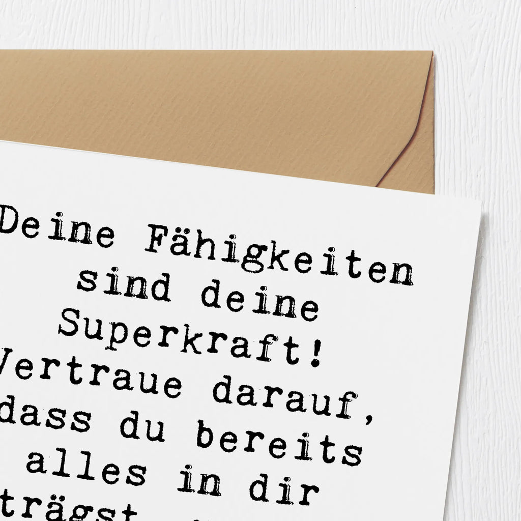 Deluxe Karte Spruch Vertrauen in Fähigkeiten Karte, Grußkarte, Klappkarte, Einladungskarte, Glückwunschkarte, Hochzeitskarte, Geburtstagskarte, Hochwertige Grußkarte, Hochwertige Klappkarte