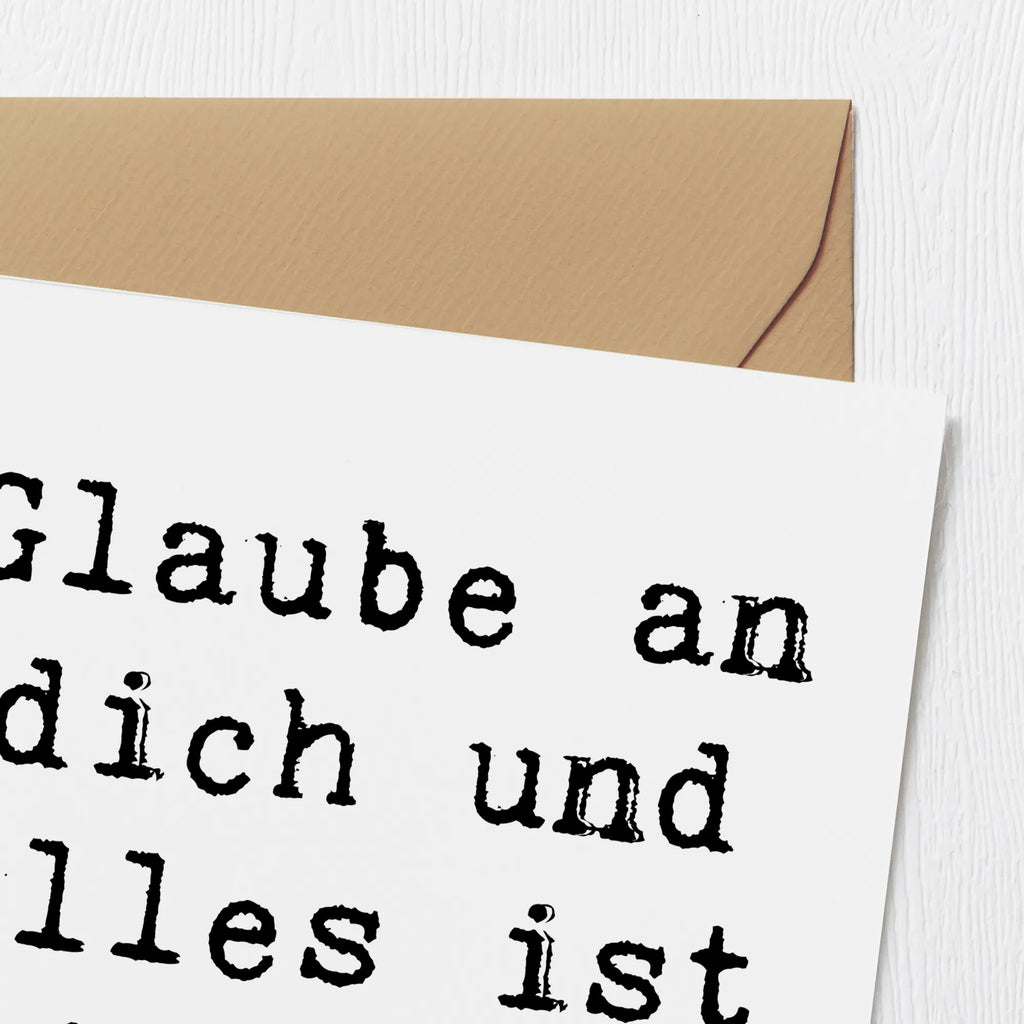 Deluxe Karte Spruch Vertrauen in eigene Fähigkeiten haben Karte, Grußkarte, Klappkarte, Einladungskarte, Glückwunschkarte, Hochzeitskarte, Geburtstagskarte, Hochwertige Grußkarte, Hochwertige Klappkarte