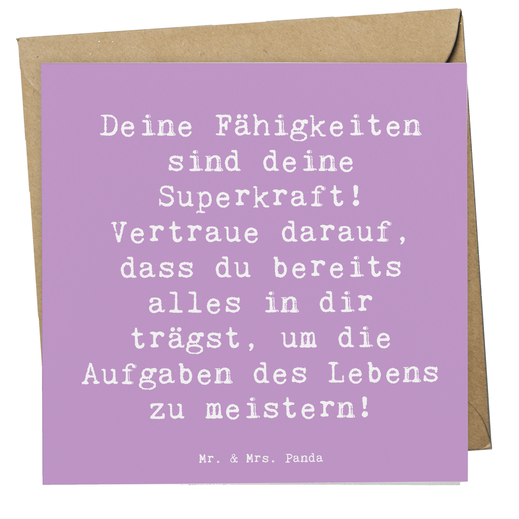 Deluxe Karte Spruch Vertrauen in Fähigkeiten Karte, Grußkarte, Klappkarte, Einladungskarte, Glückwunschkarte, Hochzeitskarte, Geburtstagskarte, Hochwertige Grußkarte, Hochwertige Klappkarte