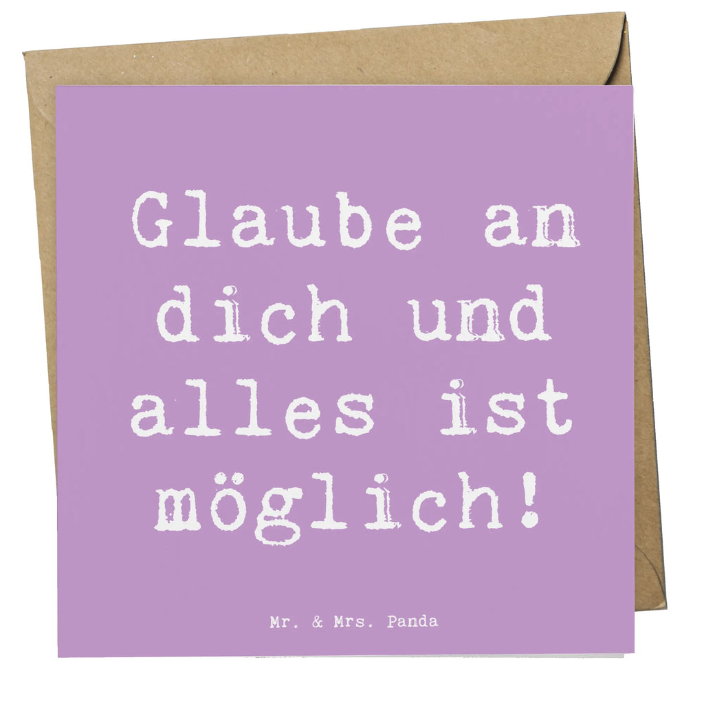 Deluxe Karte Spruch Vertrauen in eigene Fähigkeiten haben Karte, Grußkarte, Klappkarte, Einladungskarte, Glückwunschkarte, Hochzeitskarte, Geburtstagskarte, Hochwertige Grußkarte, Hochwertige Klappkarte